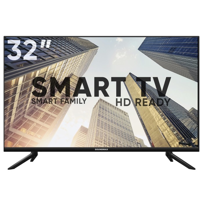 Телевизор Soundmax SM-LED32M14S, 32, 1366x768, DVB-T/T2/C, HDMI 2, USB 2, Smart TV, чёрный - Фото 1