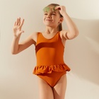 Купальник слитный детский MINAKU цвет коричневый, рост 110-116 см - фото 3850050