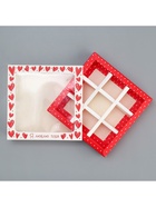 Коробка для конфет, кондитерская упаковка, 9 ячеек, «Я люблю тебя», сердечки, 14.5 х 14.5 х 3.5 см 10226863