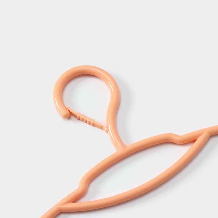 Вешалки - плечики для одежды с фиксатором на крючке, 39,5×20 см, набор 5 шт, цвет оранжевый