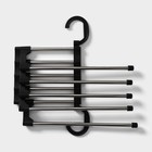 Вешалка - органайзер для брюк раздвижная Доляна, 30×18×12,5 см, 5 спиц, цвет чёрный - Фото 3
