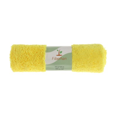 Салфетка из мягкой микрофибры пушистая, полирующая, 40 х 40 см, 400 г/м2, желтая