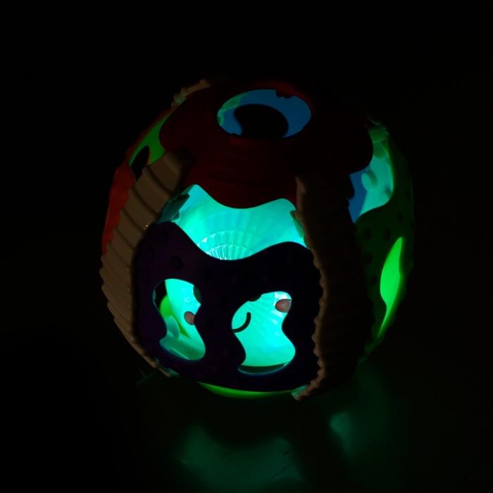 Погремушка детская «Весёлый мячик», свет, звук - фото 1906629051