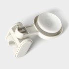 Держатель для душевой лейки на присоске, регулируемый, 6.8×5.5×12 см, белый - Фото 6