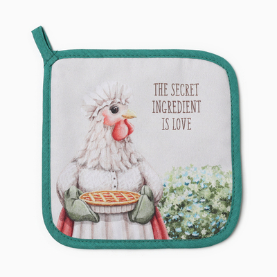 Набор кухонный Доляна "Курочка": варежка 20х28 см, прихватка 17х17 см, 35% хлопок, 65% п/э