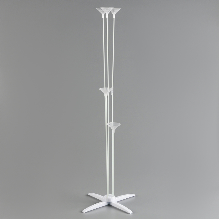 Стойка для шаров 60 см на 5 шаров, основание крест (белый) - Фото 1