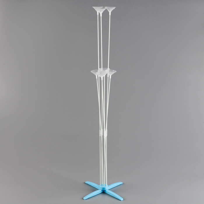 Стойка для шаров 80 см на 7 шаров, основание крест (голубой) - Фото 1