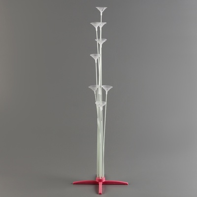 Стойка для шаров 80 см на 8 шаров, основание крест (розовый)