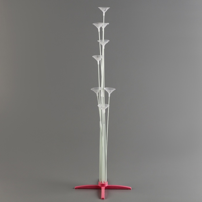 Стойка для шаров 80 см на 8 шаров, основание крест (розовый) - Фото 1