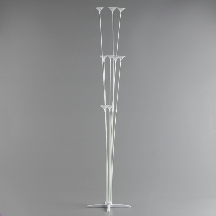 Стойка для шаров 100 см на 9 шаров, основание крест (белый) - Фото 1