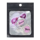 Соска - пустышка силиконовая ортодонтическая M&B JUICY, от 6 мес., с колпачком, держатель - цепочка, розовая, со стразами - Фото 7