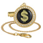 Соска - пустышка силиконовая ортодонтическая M&B «Доллар», от 6 мес., с колпачком, держатель - цепочка, золотой/черный, стразы - Фото 9