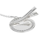 Соска - пустышка силиконовая ортодонтическая «Мишка», от 6 мес., с колпачком + держатель - цепочка, цвет серебренный, стразы - Фото 2