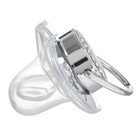 Соска - пустышка силиконовая ортодонтическая «Мишка», от 6 мес., с колпачком + держатель - цепочка, цвет серебренный, стразы - Фото 4