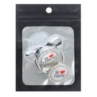 Соска - пустышка силиконовая ортодонтическая «Я люблю папу», от 6 мес., с колпачком + держатель - цепочка, цвет серебренный, стразы - Фото 8