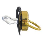 Соска - пустышка силиконовая ортодонтическая M&B «Маленький БОСС», от 6 мес., с колпачком, держатель - цепочка, черный/золото, стразы - Фото 5