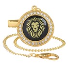 Соска - пустышка силиконовая ортодонтическая «Я тут главный», от 6 мес., с колпачком + держатель - цепочка, цвет черный/золото, стразы - Фото 9