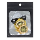 Соска - пустышка силиконовая ортодонтическая M&B «Наш ангел», от 6 мес., с колпачком, держатель - цепочка, черный/золото, стразы - Фото 8