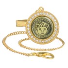 Соска - пустышка силиконовая ортодонтическая M&B «Наш ангел», от 6 мес., с колпачком, держатель - цепочка, черный/золото, стразы - Фото 9