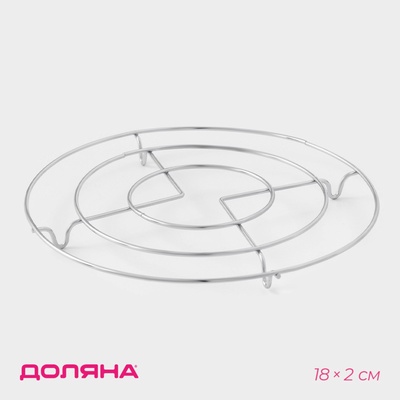 Подставка под горячее на ножках «Круг», 17.5×17.5×1.5 см, хромированная