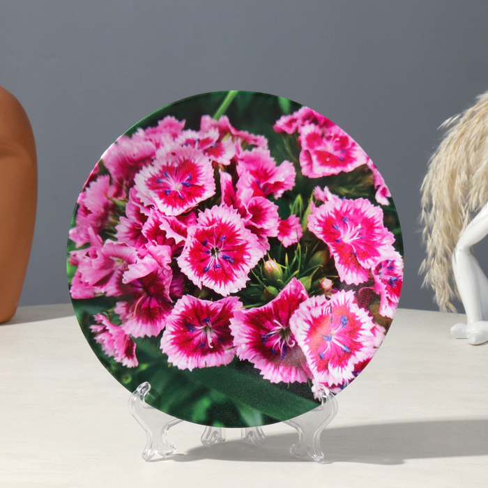Тарелка декоративная "Цветы", вид 2, D = 17,5 см - фото 1908073500