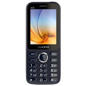 Сотовый телефон MAXVI K18, 2.4", TFT, 1.3Мп, microSD, 2sim, 800мАч, синий