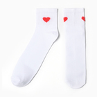 Носки женские "Сердце" MINAKU,  цвет белый, р-р 36-39 (23-25 см) - фото 321129579