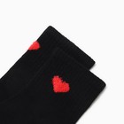 Носки женские "Сердце" MINAKU,  цвет черный, р-р 36-39 (23-25 см) - фото 25397674