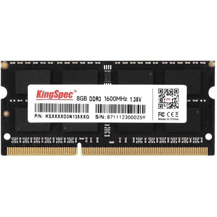 Модуль памяти DDR3L 8Gb 1600MHz KS1600D3N13508G RTL PC3-12800 CL11 SO-DIMM 204-pin 1.35В - фото 51623668