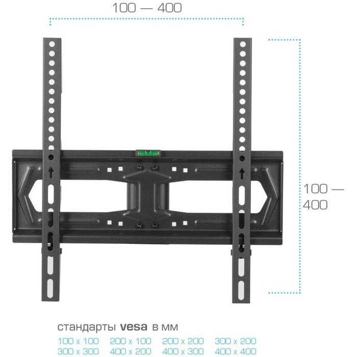 Стойка для телевизора Kromax X-STAND-2 черный 23"-55" макс.30кг крепление к столешнице - фото 51534529