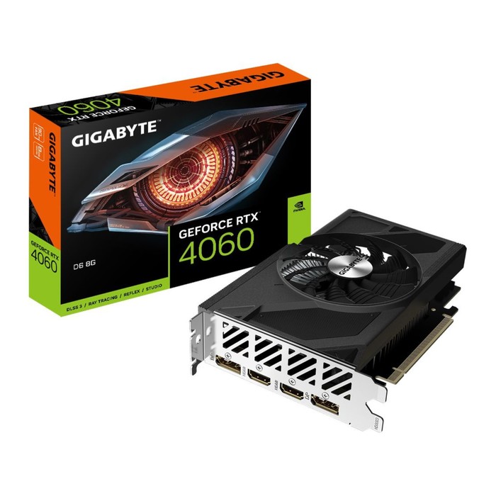 Видеокарта Gigabyte PCI-E 4.0 GV-N4060D6-8GD NVIDIA GeForce RTX 4060 8Gb 128bit GDDR6 2460/   103395 - фото 51534541