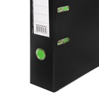 Папка-регистратор А4, 75 мм, Lamark, ПВХ, двухстороннее покрытие, металлическая окантовка, карман на корешок, собранная, черный/зелёный - Фото 3