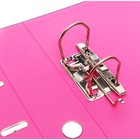 Папка-регистратор А4, 75 мм, Lamark, ПВХ, двухстороннее покрытие, металлическая окантовка, карман на корешок, собранная, фиолетовый/розовый - фото 9374902