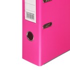 Папка-регистратор А4, 75 мм, Lamark, ПВХ, двухстороннее покрытие, металлическая окантовка, карман на корешок, собранная, розовый/бордовый - фото 9374909