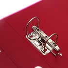 Папка-регистратор А4, 75 мм, Lamark, ПВХ, двухстороннее покрытие, металлическая окантовка, карман на корешок, собранная, розовый/бордовый - фото 9374914