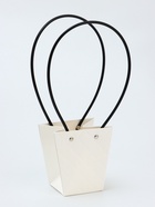 Сумка для цветов тиснение Белая влагостойкая, 12×12 - 8×8 - 12.5 см - Фото 3