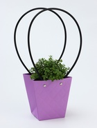 Сумка для цветов тиснение сиреневая влагостойкая, 12×12 - 8×8 - 12.5 см - Фото 2