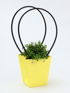 Сумка для цветов тиснение шампань влагостойкая, 12×12 - 8×8 - 12.5 см - Фото 2