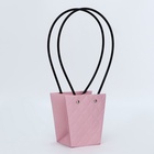 Сумка для цветов тиснение пудра влагостойкая, 12×12 - 8×8 - 12.5 см - Фото 3