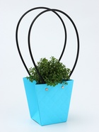 Сумка для цветов тиснение голубой влагостойкая, 12×12 - 8×8 - 12.5 см - Фото 2