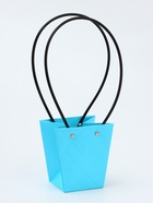 Сумка для цветов тиснение голубой влагостойкая, 12×12 - 8×8 - 12.5 см - Фото 3