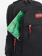 Рюкзак школьный на молнии, с карманами, размер 31×14×47 см, чёрный/красный - фото 119333695