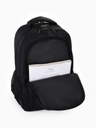 Рюкзак школьный на молнии, с карманами, с полосками, размер 30.5×14.5×47.5 см, чёрный/белый - Фото 8