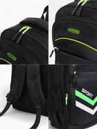 Рюкзак школьный, на молнии, 4 кармана, дышащая спинка, 30.5×14.5×47.5 см, чёрный - Фото 7