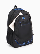 Рюкзак школьный на молнии, с карманами, размер 31×15×46 см, чёрный/синий 10185858