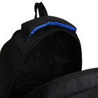 Рюкзак молодёжный на молнии, 4 кармана, цвет чёрный/синий - Фото 6