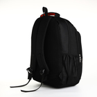 Рюкзак школьный на молнии, 4 кармана, цвет чёрный/оранжевый - фото 11189005