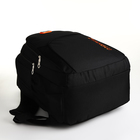 Рюкзак школьный на молнии, 4 кармана, цвет чёрный/оранжевый - фото 11189006