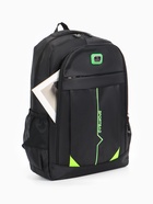 Рюкзак школьный на молнии, с карманами, размер 31×14×45 см, чёрный/зелёный 10185868