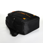 Рюкзак молодёжный на молнии, 4 кармана, цвет чёрный/оранжевый - фото 11189036